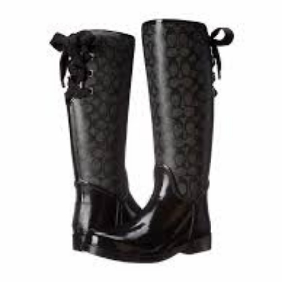 coach rubber rain boots